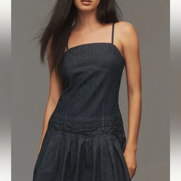 Pilcro Sleeveless Pleated Denim Romper - Picture 2 of 5